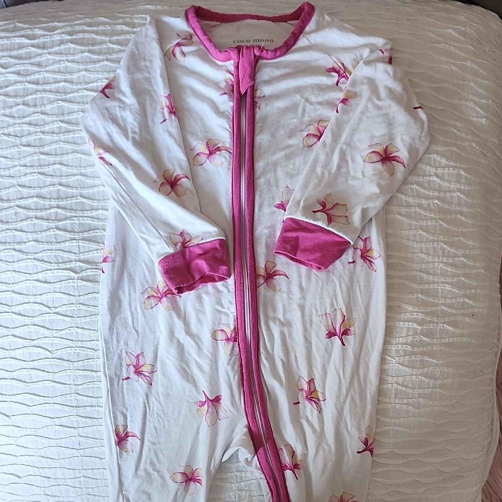 Coco Moon Pink Floral Baby Onesie